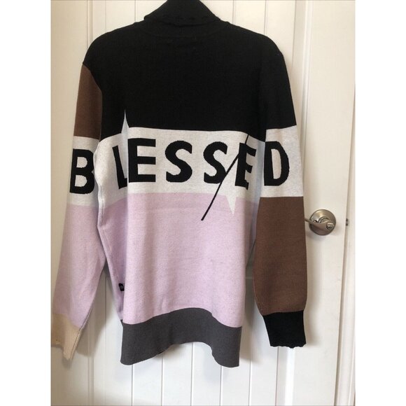 The Hideout Clothing Blessed Knit Distressed Tips Turtleneck Sweater XL - Picture 4 of 9
